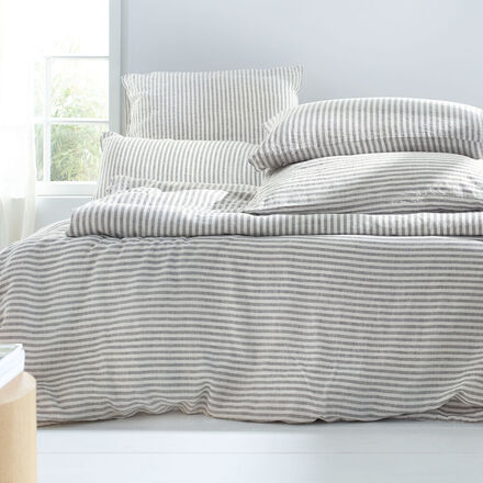 Produktbild fr 'Puristischer Leinen-Bettbezug mit edlem Knitter-Touch'
