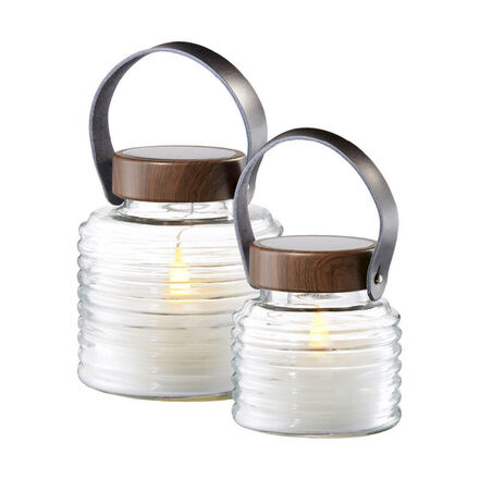 Produktbild fr 'Raffinierte Solar-Laterne mit gerilltem Rauchglas'