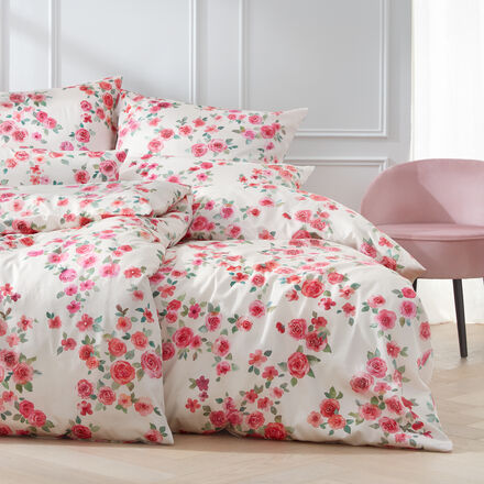 Produktbild f�r 'Romantisches Rosendekor auf feinster Mako-Satin-Bettw�sche'