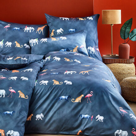 Produktbild fr 'Satin-Bettwsche mit exotischen Safarimotiven - 100 % feinster Baumwollsatin, 2 Farben'