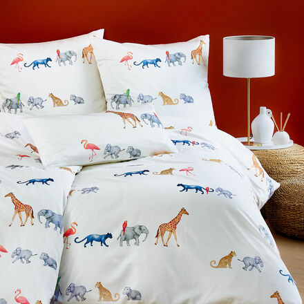 Produktbild fr 'Satin-Bettwsche mit exotischen Safarimotiven - 100 % feinster Baumwollsatin, 2 Farben'