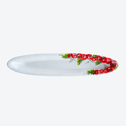 Produktbild fr 'Servierplatte: Traditionelle Keramik mit handbemaltem Tomatendekor'