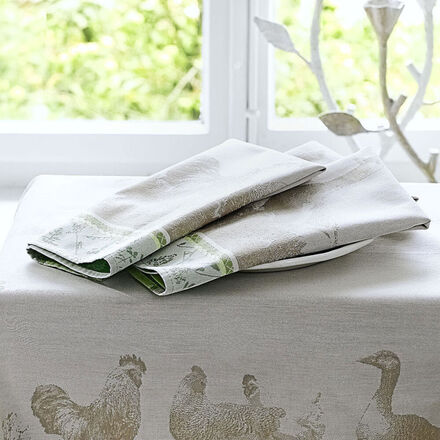 Produktbild fr 'Servietten: Baumwolljacquard-Tischwsche mit lndlichen Motiven'