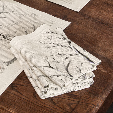 Produktbild fr 'Servietten: Winterwald-Impressionen auf schwedischer Jacquard-Tischwsche'