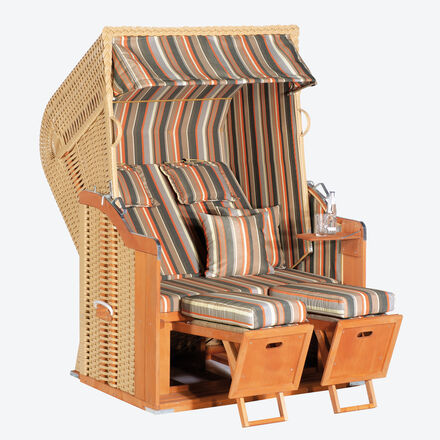Produktbild fr 'Strandkorb Ostsee – Beige-Orange gestreift'
