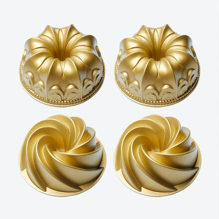 Produktbild fr 'Superleitfhige Mini Guss-Backformen fr detailreiche Spiral- und Lilienblte-Kuchen'