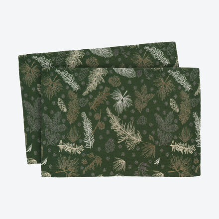 Produktbild fr 'Tannengrne Jacquard-Tischsets mit eingewebtem Muster'