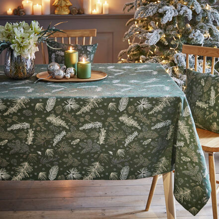 Produktbild fr 'Tannengrner Jacquard-Tischdecke mit eingewebtem Muster'