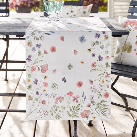 Produktbild fr 'Tischlufer mit frhlichem Weidenblumen-Motiv'