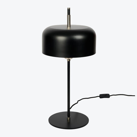 Produktbild fr 'Tischlampe Central Park von Lambert - Fu und Schirm Edelstahl /Messing vernickelt, Schwarz, /H ca. 14/42 cm, 7 Watt'
