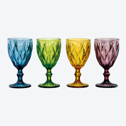 Produktbild f�r 'Vintage-Weingl�ser 4er-Set &ndash; durchgef�rbt in 4 Farben, 350 ml'