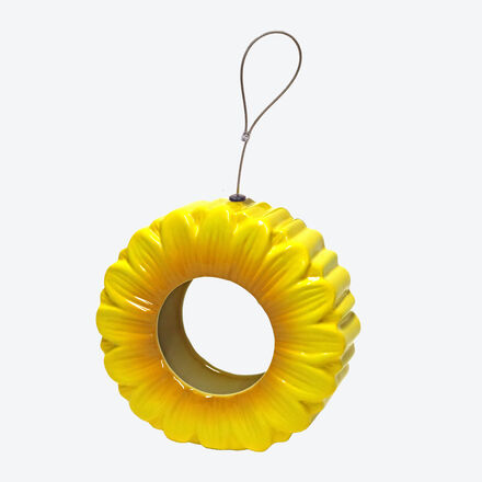Produktbild fr 'Vogelfutterhaus Keramik - Gelb,  16 cm, 6 cm tief'