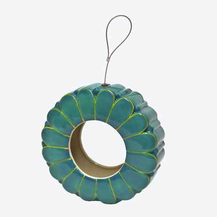 Produktbild fr 'Vogelfutterhaus Keramik - Trkis,  16 cm, 6 cm tief'