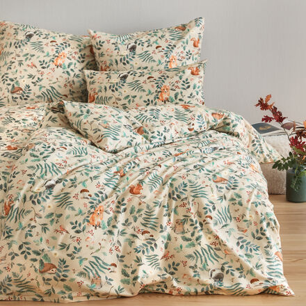 Produktbild fr 'Wrmende Feinflanell-Bettwsche mit Herbstwald-Motiven, Bettbezug, Kissenbezug, Bettzeug, Schlafzimmertextilien'