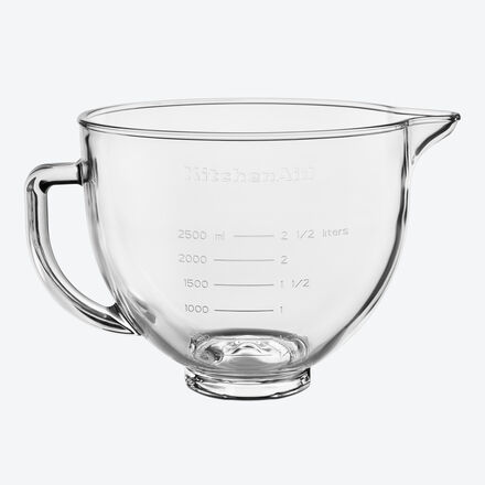 Produktbild fr 'Zubehr KitchenAid Kchenmaschine: Skalierte Glas-Rhrschssel mit Silikondeckel'