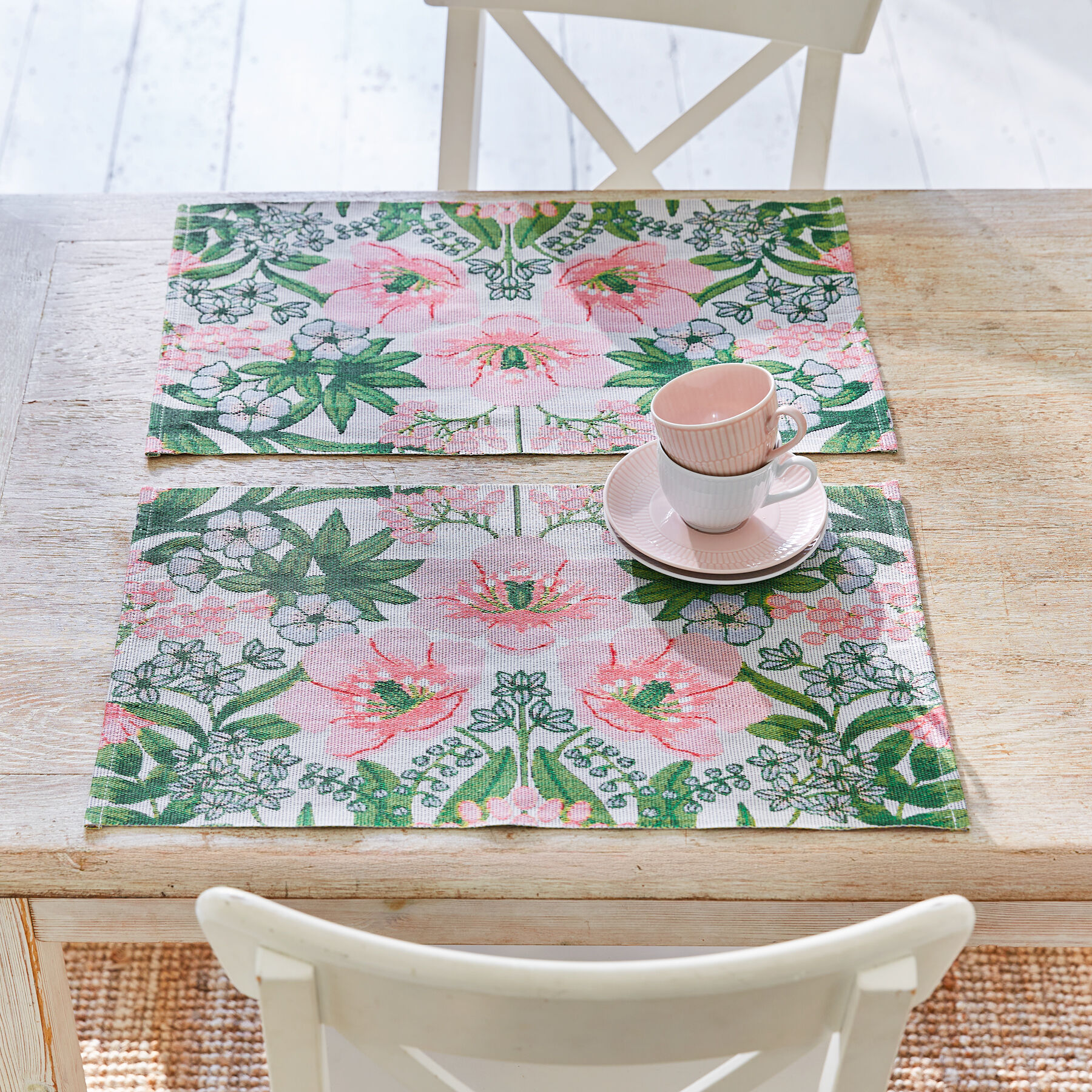 4er Set Tischsets Mit Rosenblumen-Muster | 45x30 Cm Polyester | Hitzebeständige Platzsets Für Küche & Esszimmer