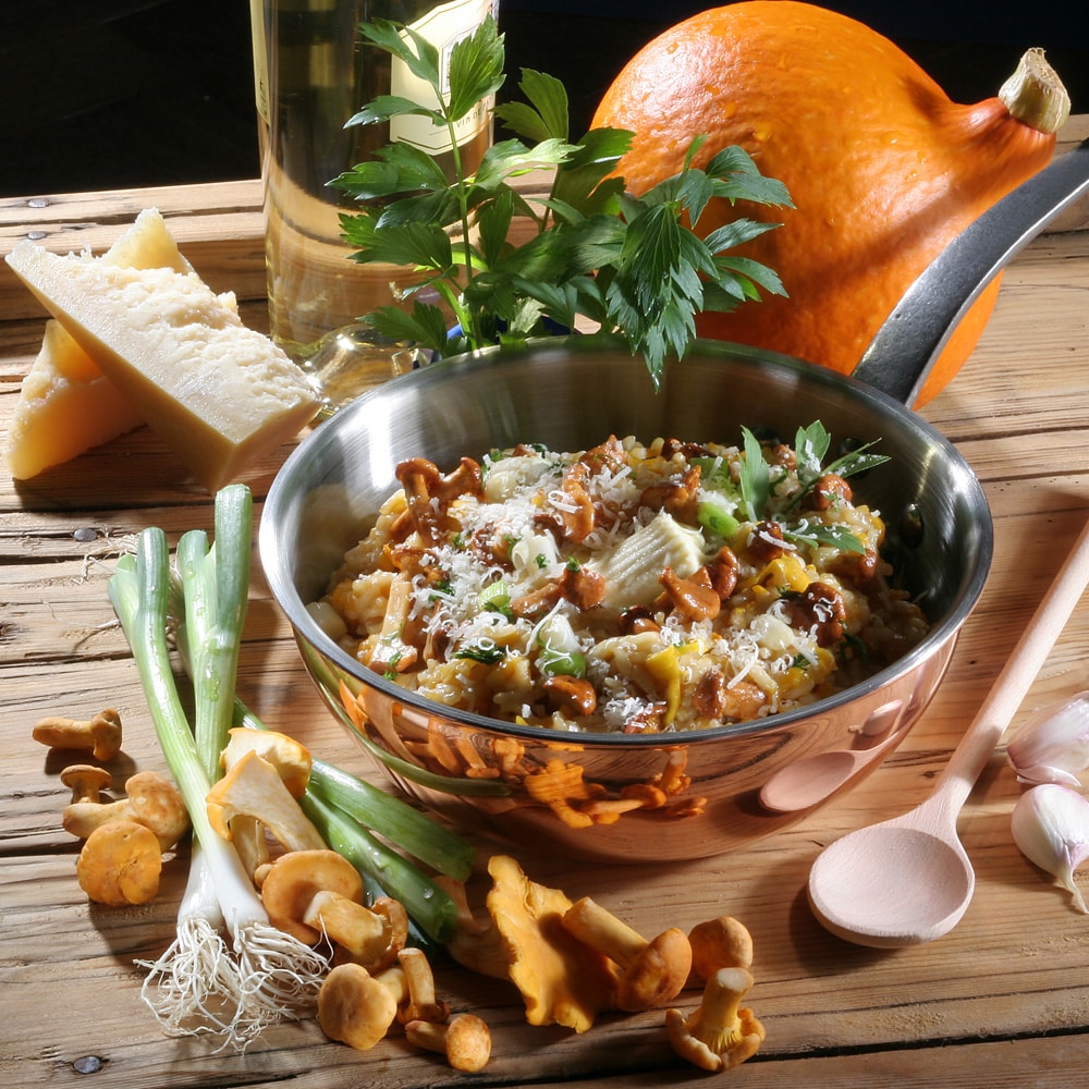 Kürbisrisotto mit Pfifferlingen